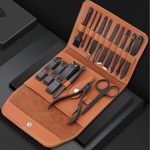 16 IN 1 Proffesional Stainless Steel Manicure Pedicure Kit For Women Pedicure Tools Set Nail Cutter Grooming Kit With Acne needle, Blackhead Tool Manicure Tool Kit Pedicure Tools