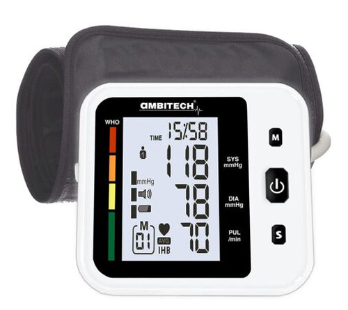 AmbiTech Fully Automatic Arm-type Digital Blood Pressure Monitor with USB Port (2 Year Warranty)