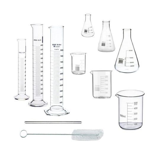 High Quality Borosilicate 3.3 Glass Beakers – 250 ml 6 pcs with Graduation Marks, Pack of 6