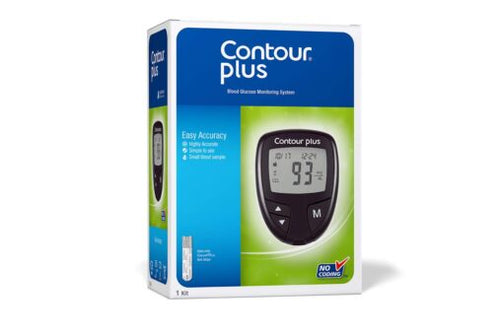 ContourPlus Blood Glucose Monitoring System Glucometer with 25 Free Strips(Multicolour)