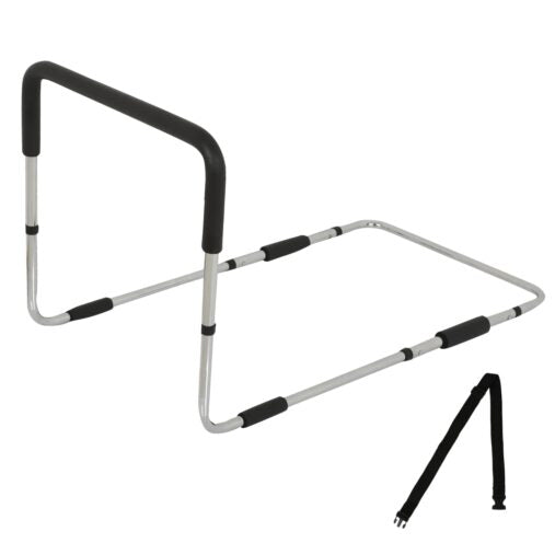 Steel Chrome Plated bedrail with Foam Grip for Adult Bed Safety Grab bar for Bed Assist Hand Rail for Elderly