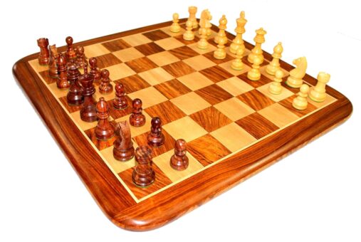 21" x 21" Collectible Rosewood Wooden Chess Game Board Set+Wooden Crafted Pieces,for all ages