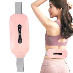 Cordless Period Cramp Relief Massager Belt With 3 Speed & 3 Crampfree Massage Modes | The Ultimate  Heating Pad for Period Cramps Led Display (PINK & WHITE BELT)