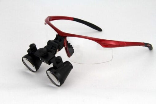 Dental Surgicial Loupe Loupes 2.5x Magnification 16.5 ” (420mm) Working Distance Burgundy Goggles