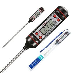 Cooking Thermometer, Digital Instant Read Food Thermometer Meat Thermometer Kitchen  Thermometer with Probe, LCD Screen, Auto On/Off for BBQ, Grill, Suger, Milk