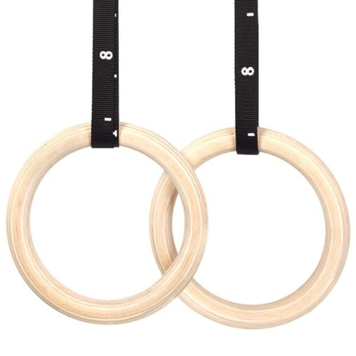 Rings Gymnastics | Rings Calisthenics Equipment Crossfit Equipment Olympic Rings | Wooden Rings parallettes Gym Rings  with Straps Pull up Rings
