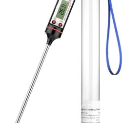 Kitchen Thermometer Digital Multi-Functional with Instant Read Cooking Thermometer - With auto  turn off function Best Digital Thermometer for All Food, liquid Grill, BBQ,Candy (black/white)