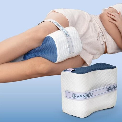 Memory Foam Orthopaedic Knee Support Leg Rest Pillow for Side Sleepers, for Relief from Sciatica, Back Pain, Leg Pain, Pregnancy, Post Surgery, Hip & Joint Pain (Grey)