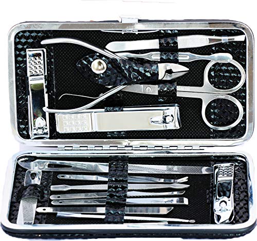 Manicure Pedicure Set Nail Clippers Kit of 16Pcs, Stainless Steel Professional Grooming Kit, Facial & Hand & Foot Beauty Set, Nail Cutter Tools with Luxurious Travel Case
