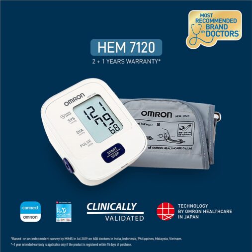 Omron HEM 7120 Fully Automatic Digital Blood Pressure Monitor With Intellisense Technology  For Most Accurate Measurement - Arm Circumference (22-32Cm)