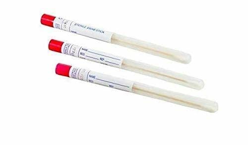 Spancare (Pack of 200), Wooden Sterilized Swab Sticks in Plastic Tubes