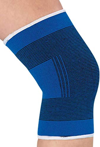 1Pair Elasticated Knee Blue Knee Pads Knee Support Brace Leg Arthritis Injury Gym Elasticated Bandage Support