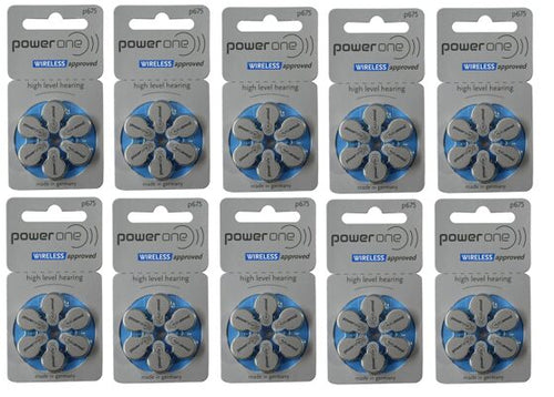 Power One P675 Hearing Aid Battery (6X10 Pack) 60 Nos