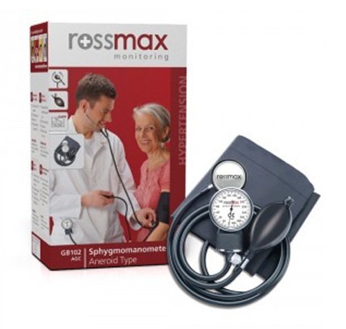 Rossmax GB102 Aneroid Blood Pressure Monitor (Black), With Stethoscope