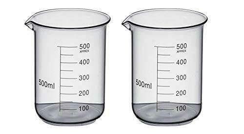 Spancare Borosilicate Glass Beakers, Pack of 2, with Graduation Marks and spout, 500 ml