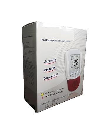 Hemoglobin Meter Device with 60 Test Strips, Blood Testing Kit (without battery)