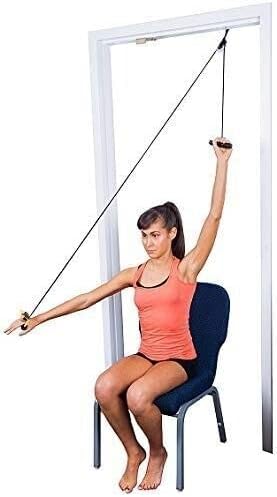 Spancare Shoulder Exercise Equipment Rope with Pulley - Eco, Plastic Blue and Red