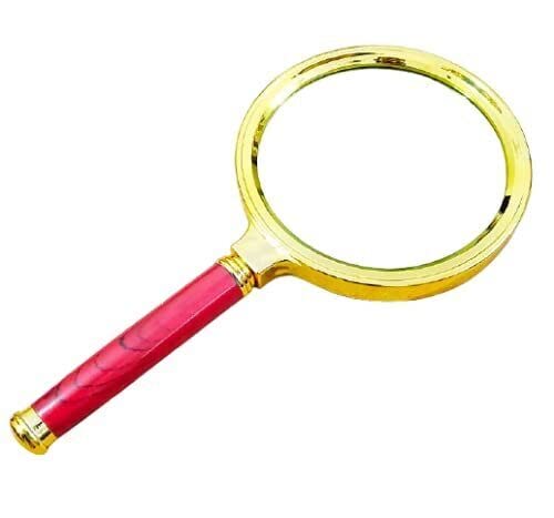 Spancare 90mm Golden Frame Magnifying Glass,3X Magnification
