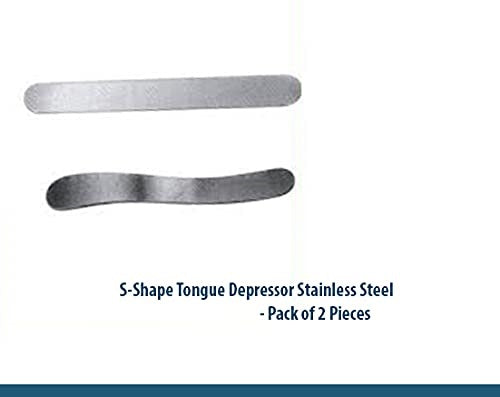 surgical S-Shape Tongue Depressor Stainless Steel Tongue Depressor - Pack of 2 Pieces