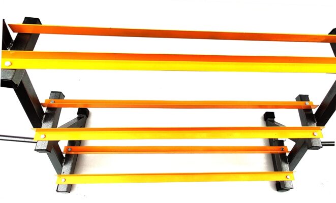 Blend 2 in 1 Dumbbell and Plates Rack 500 Kgs Capacity (Black, Yellow)