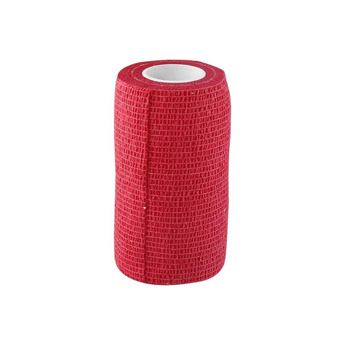 Cohesive Crepe Bandage Red (Pack of 2) Elastic Self Adhesive (10 cm X 4.5 mtr)