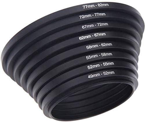 SPANCARE PHARMACEUTICALS 49mm-82mm Lens Ring,Include 8 Stepping Rings 49mm-52mm, 52mm-55mm, 55mm-58mm, 58mm-62mm, 62mm-67mm, 67mm-72mm, 72mm-77mm,77mm-82mm Stepping Rings Set-1
