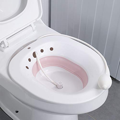 Sitz Bath for Adults | Fits All Toilet Seats | Pump Flusher for Fissure, Pregnant Women, Postpartum Care, Hemorrhoids Inflammation Treatment | Piles Tub for Hot Water Bathing | Sitz Bath Tub for Post Delivery (Multicolour)