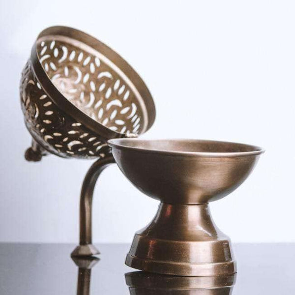 Brass Hand Loban(Gold) | Dhoop Dhuni Burner | Sambrani Dhoop, Resin and Home Office