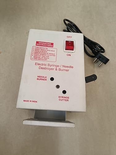 Spancare Metal Electrical Needle Destroyer, for Clinics,Labs and Hospitals