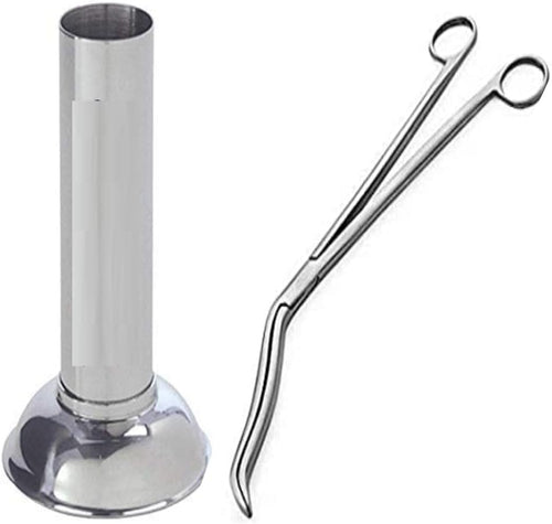 SPANCARE PHARMACEUTICALS Cheatle Forceps With Cheatle Forceps Jar, Stainless Steel (Cheatle Forceps 10" + Cheatle Jar 2" x 7")
