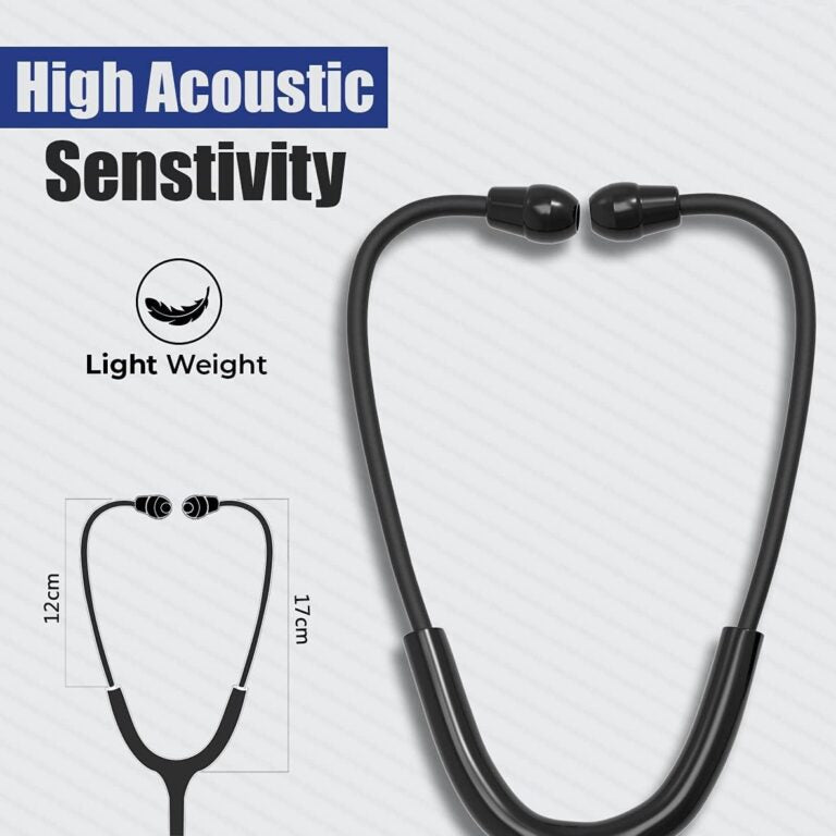 Midnight Black Stethoscope for Doctors and Students (Dual Head)