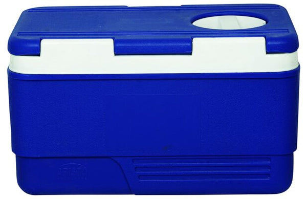 Plastic Insulated Chiller Ice Box with Vent Lid, 50 Liter, Blue