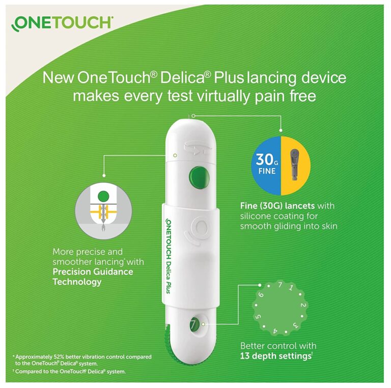 OneTouch Verio Flex Blood Glucose Monitor Combo pack (Free : 10 strips + 10 lancets + 1 Lancing device) + 50’s strips + 2*25’s lancets + Bluetooth Connectivity with OneTouch Reveal mobile application