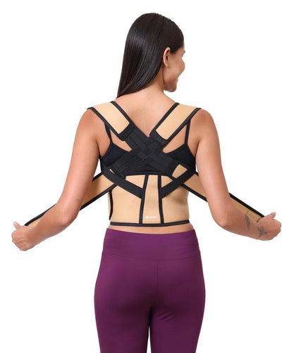 Posture Corrector Belt For Men & Women | Spine & Body Posture Correction | Helps in Back Pain, Back Straight & Shoulder Support | Upper & Lower Back Pain Relief | Universal Size - Cream