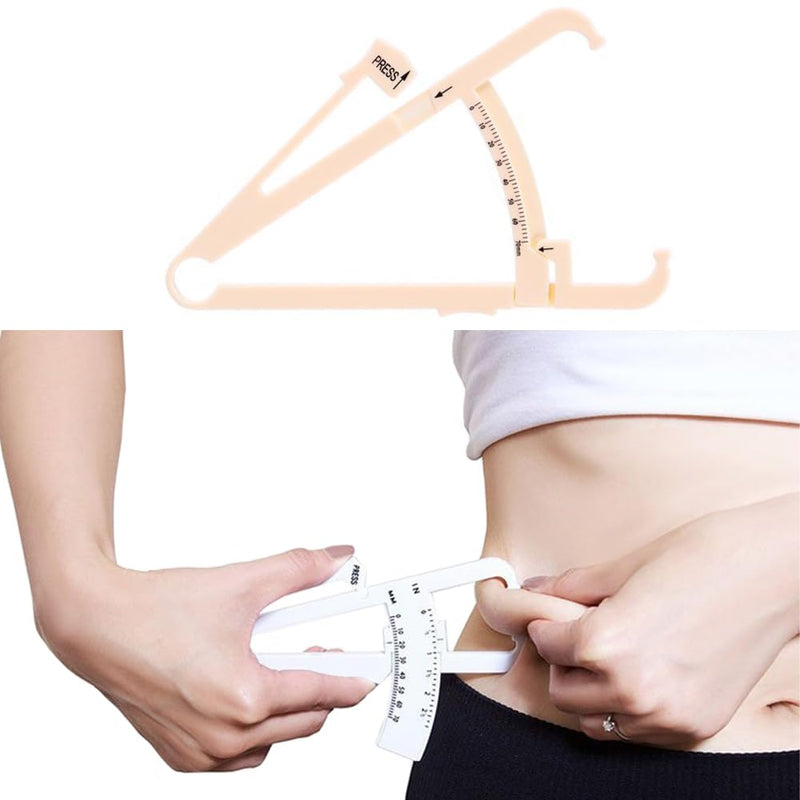 Body Fat Calipers for Accurately Body Fat Measurement Device Measuring Tool with Percentage Measure Charts for Men and Women（Beige）
