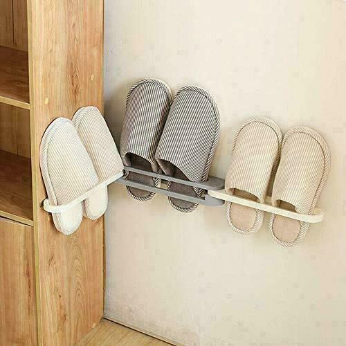 Spancare Shoe Rack Organizer, Wall Mounted 3 in 1 Space-Saving Shoes Storage Shelf