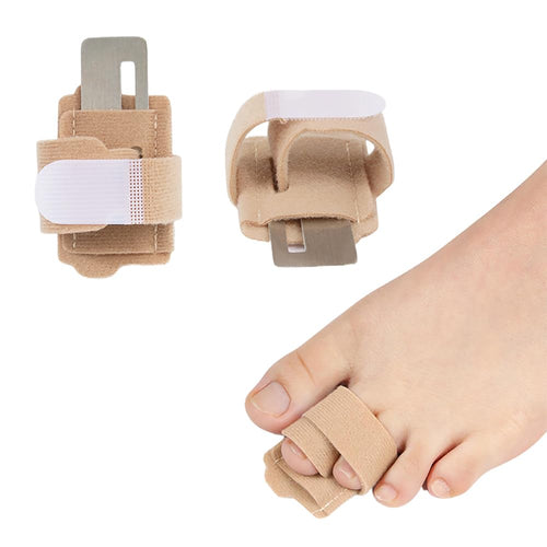 2pcs Hammer Toe Corrector for Women & Men, Reusable Fabric Hammer Toe Straightener for Broken Toes, Hammer Toe Splint Protector with Cushion Bandage