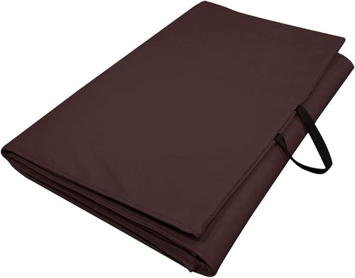 Premium 10MM PVC Leather Yoga Mat | Extra Thick Yoga Mat for Exercise, Fitness & Meditation with Carrying Strap for Men & Women - Brown (Professional Yoga Mat)