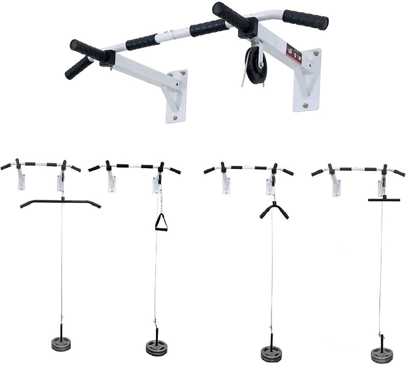 Spancare U Bar and Solid, Pull Up Bar Wall Mounted Chin Up Bar with Lats Bar, Tricep Bar