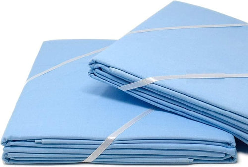 Hospital Cotton Bedsheet with 2 Pillow Cover (Light Blue, Set of 2)