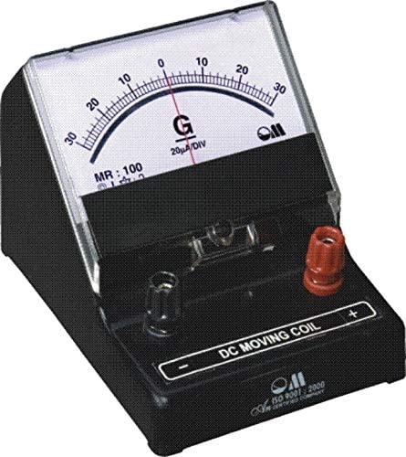 Desk Stand Analog 30-0-30 (20uA/Div) Moving Coil Galvanometer - Black Colour