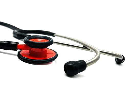 Spancare Red Stethoscope for Doctor,Student, Clinician, Waterproof Black Matte
