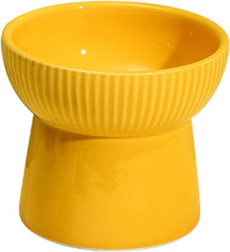 Ceramic Cat Food Or Water Bowl, Raised Cat Feeder Dishes with Stand | Stress Free Backflow Prevention, Anti Vomiting & Reduce Neck Burden (Multicolor)