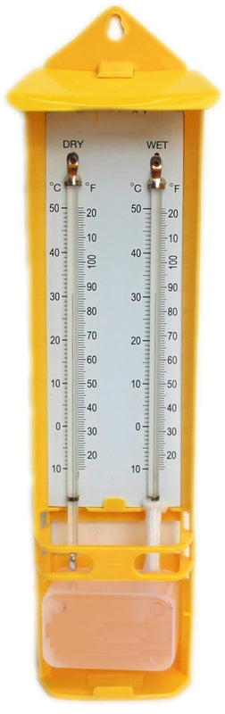 SPANCARE PHARMACEUTICALS_Plastic Wet and Dry Bulb Thermometer Export Variant Hygrometer Humidity Meter Instrument Wall Mounted for Home,workspace and Godawns,27 cm Long (Pack of 1)