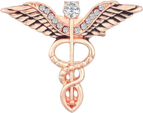 Gold Plated Medical Caduceus Doctor's Lapel Pin (BROOCHES) (2)