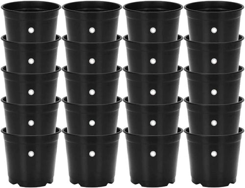 Spancare Garden 6 Plastic Plants Nursery Seedlings/Pots, Black, 15 x 15 x 14 cm, 20 Piece