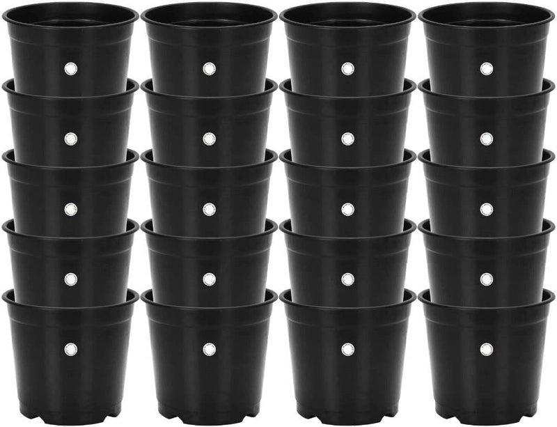 Spancare Garden 6 Plastic Plants Nursery Seedlings/Pots, Black, 15 x 15 x 14 cm, 20 Piece