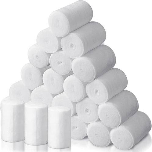 Spancare Pharmaceutical 24 Rolls Cast Padding Wrap 4 Inch x 8.9 ft Individual Pack Cotton Undercast Padding Cotton Roll Cotton Wrap Bandage with Plaster Soft, White