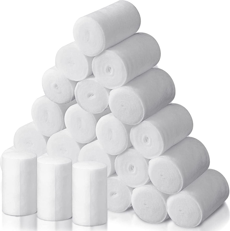 Spancare Pharmaceutical 24 Rolls Cast Padding Wrap 4 Inch x 8.9 ft Individual Pack Cotton Undercast Padding Cotton Roll Cotton Wrap Bandage with Plaster Soft, White