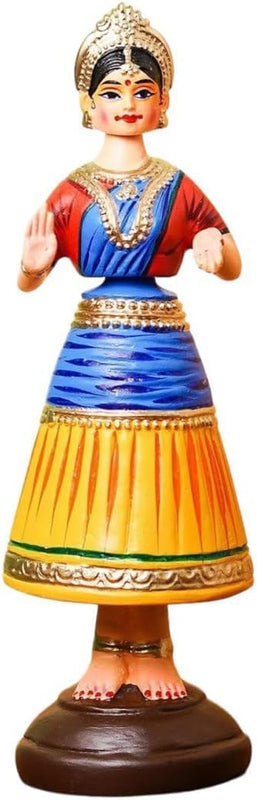 Clay -Tanjore Dancing Doll Showpiece for Home Decor -28 Cm (11 Inch), Glossy